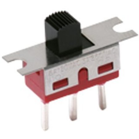 C&K COMPONENTS Slide Switch, 3 Positions, Spdt, Latched, 6A, 28Vdc, Solder Terminal, Panel Mount 1101M1S3ZQE2